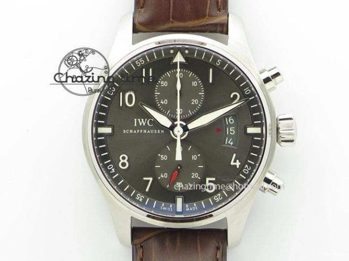 MIROTIME 0323 Mark XVIII IW327006 Titanium V7F 1:1 Best Edition Black Dial on Brown Leather Strap A Attractive 7080